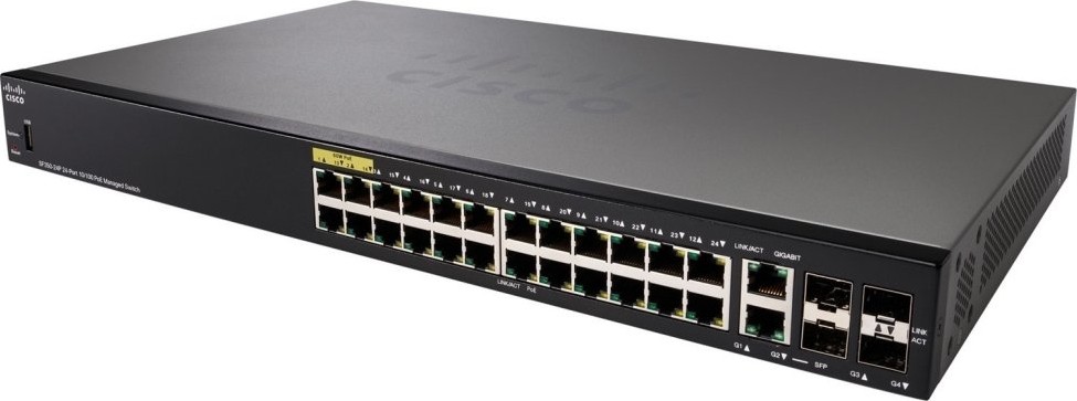 Cisco SF350-24P-K9-EU 24-Port 10-100Mbps POE+ Managed Switch